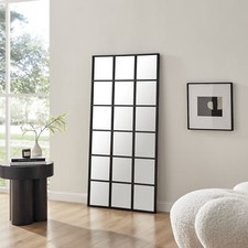 Yoko Full Length Black Window Wall Mirror Japandi Industrial Hallway