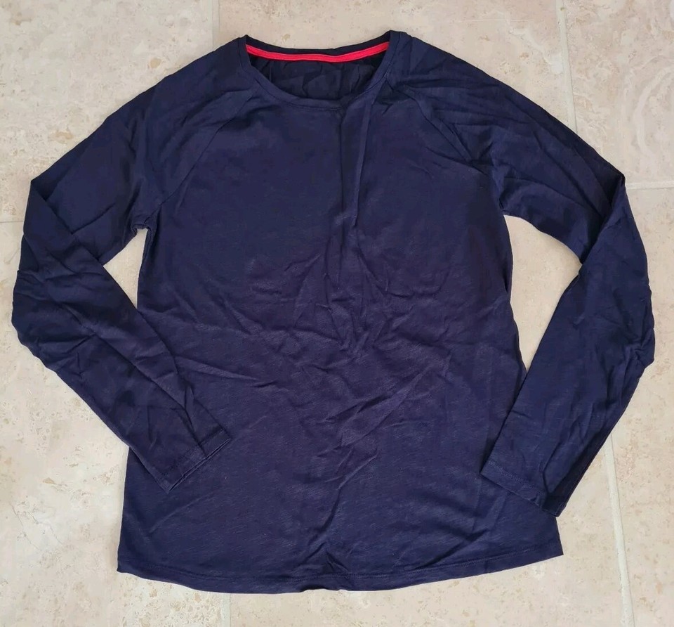 Boden LONG SLEEVE Jersey BASEBALL TOP Navy SIZE UK 8 BRAND NEW SAMPLE