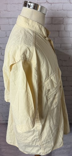 Woolrich Short Sleeve Yellow Vented Button Down Shirt Men’s Size Large - Picture 3 of 8