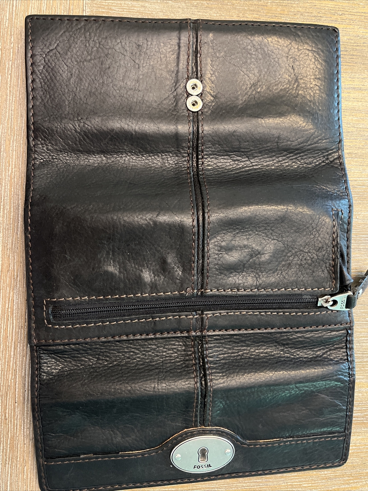 BLACK  Tri-fold Fossil Wallet - image 6