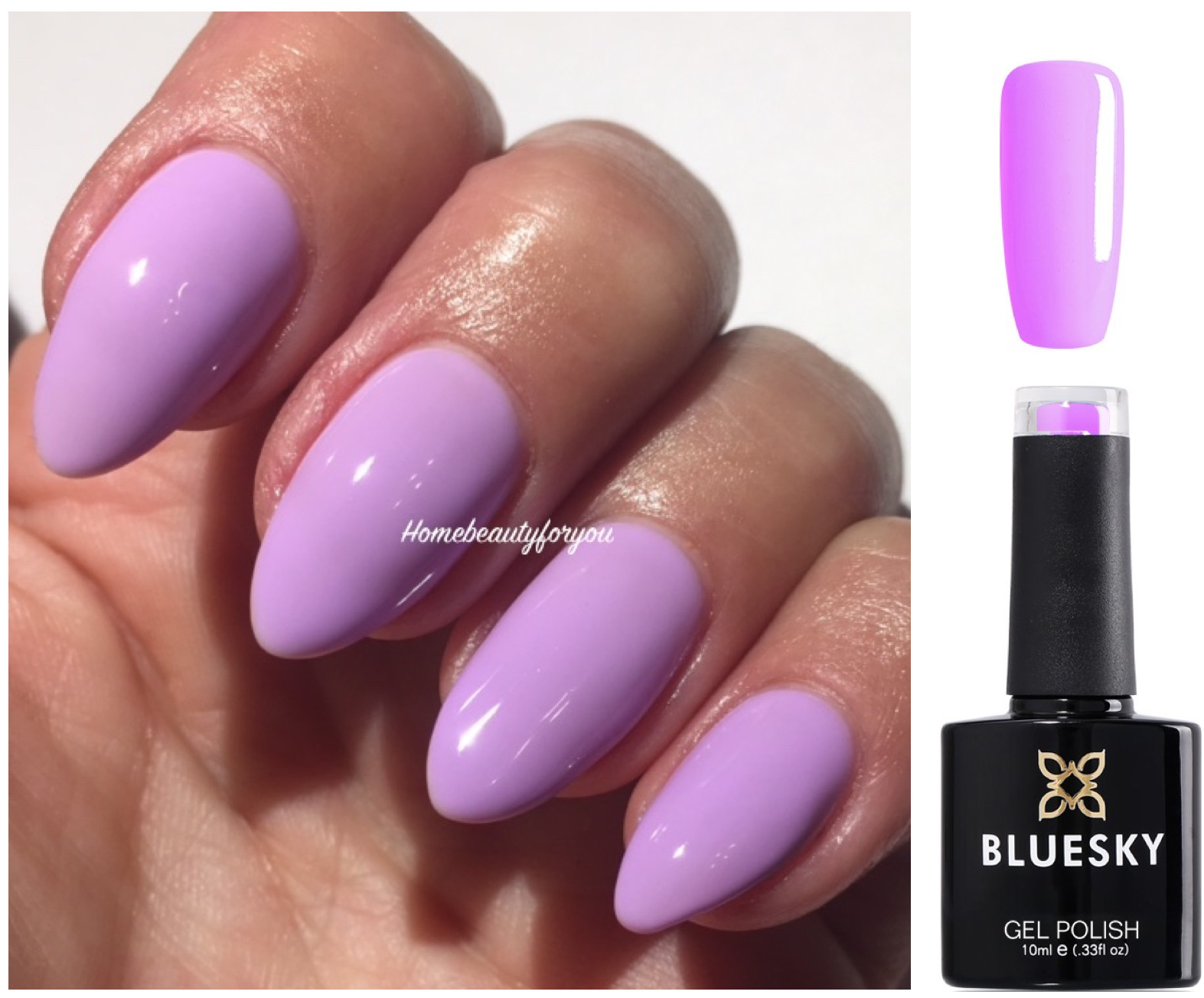 BLUESKY GEL NAIL POLISH NEON LILAC PURPLE SPRING SUMMER NEON 23 UV LED SOAK OFF