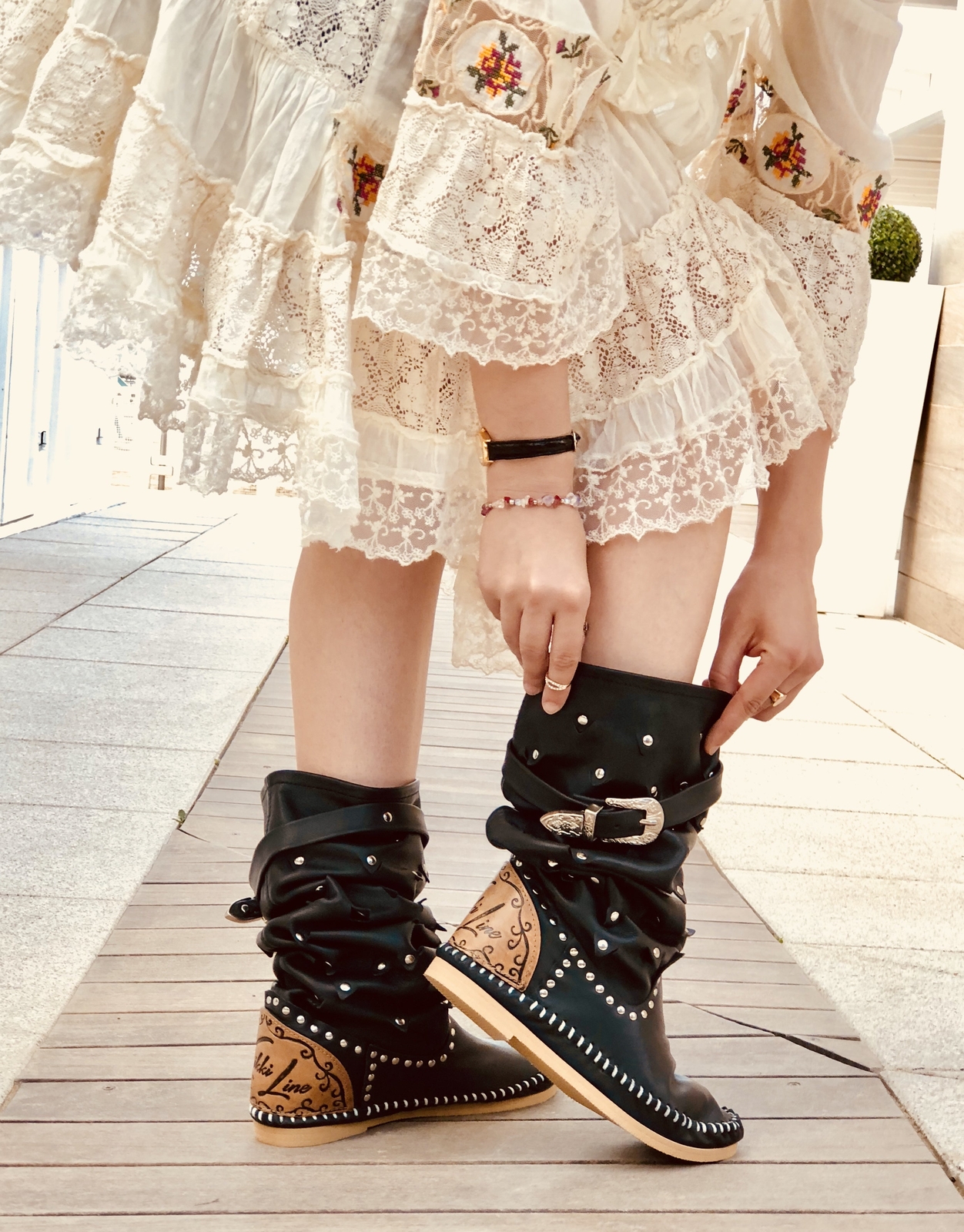 Ibiza Indianini Stivali Boots Stivaletti Indianini Bassi Indianini