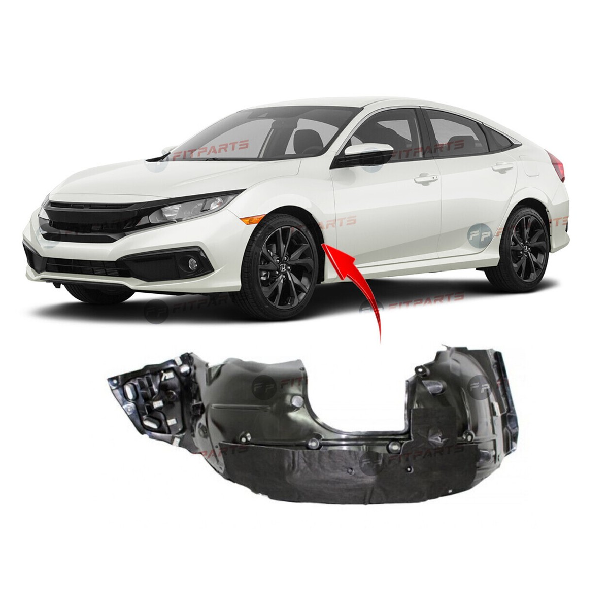 Standard Hood Fender & Mirror Kit | HONDA CIVIC COUPE EX & LX 2019 Standard Hood Fender & Mirror Kit | HONDA CIVIC COUPE EX & LX 2019