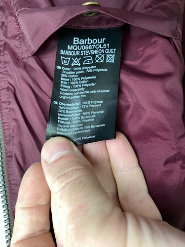 BARBOUR Stevenson Quilt FibreDown Size XXL - Picture 11 of 11