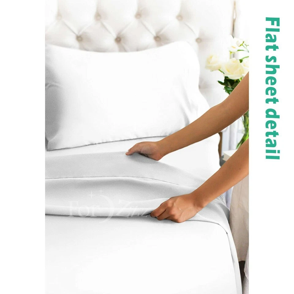 Hotel 2200TC 4 Pieces Ultra Soft Flat Fitted Sheet Set Single/KS/Queen/King Bed - image 4 of 4