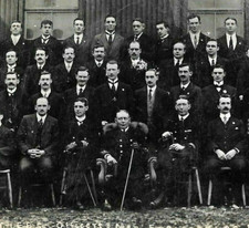 WW1 Navy Photo Postcard HMS Algiers Officers Engineering Staff Invergordon 1916