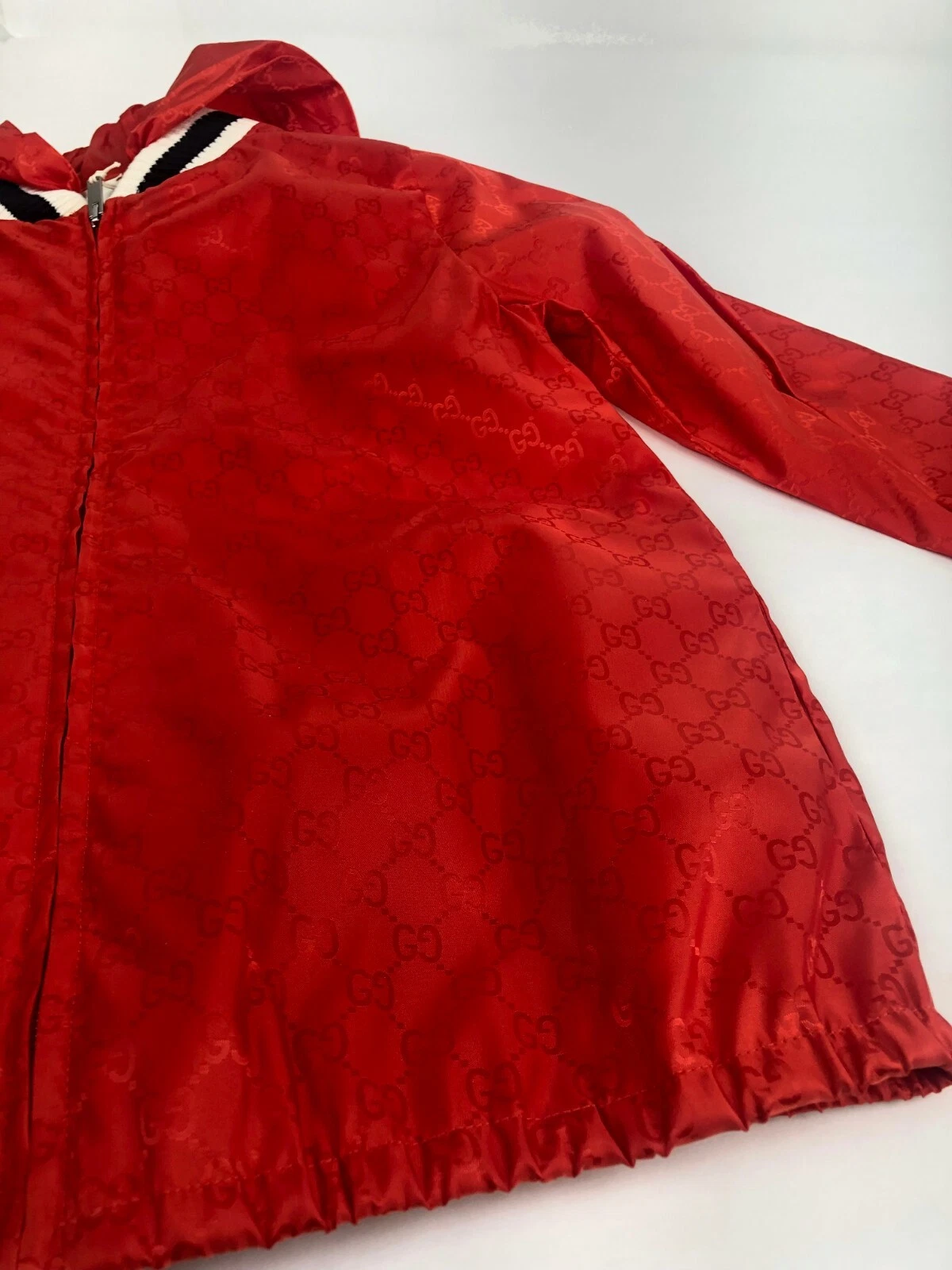 Giacca frangivento Gucci Bambini Donna S Rosso Monogramma Nylon TAGLIA 12 499517 7003