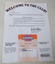 Nintendo Fun Club 1987 Membership Card & Letter Unused Still Attached RARE