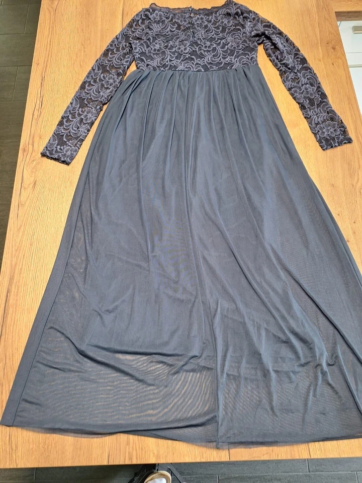 Umstandskleid, festlich, blau mit Spitze, mama:licious, Gr. M, inkl. Strumpfhose - Bild 3 von 4