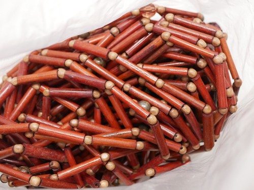 Pier 1 Dark Bamboo Wood Beaded Curtain 36" x 72" Acrylic Beads NEW - Afbeelding 13 van 14