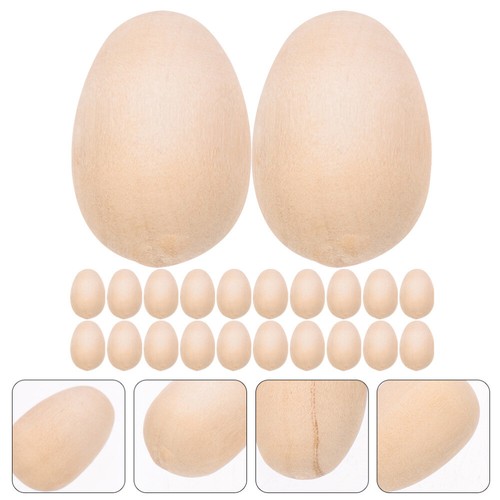 50pcs Paint Your Own Easter Egg Easter Eggs Decor Wood Eggs Crafts