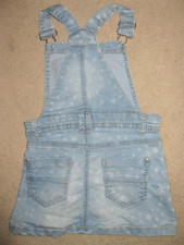 JOHN LEWIS BLUE Fade DENIM STAR PRINT DUNGAREE JEANS BIB DRESS PINAFORE 5 Yrs VG