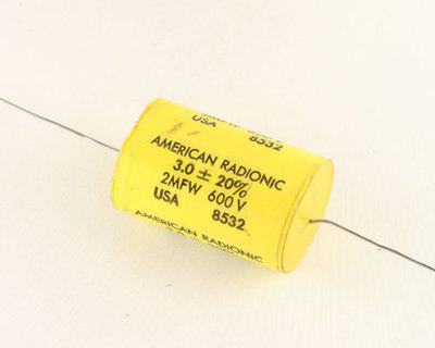 4pcs) 3uF 600V DC Metallized Polyester Axial Capacitor Metalized