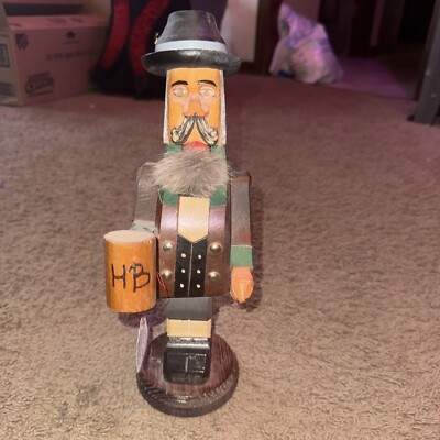 Rare Kathë Wohlfahrt Hand Carved Nutcracker Beer Folk Art Vintage Christmas