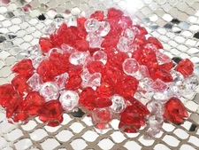 Valentines Lips Hearts Gems Red Clear Bowl Filler Table Scatter Decor 6.0oz
