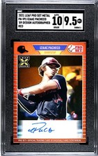 2021 Leaf Pro Set Metal Izaac Pacheco RED SGC 9.5 w/10 AUTO