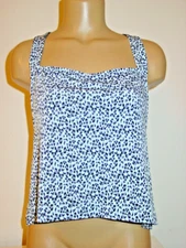 Victoria's Secret MODA Blue Black Leopard Print Racerback Tank Top Yoga-XS S-NEW