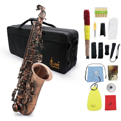 SLADE Professional Red Bronze Alto Saxophone Eb Sax Woodwind Instrument Set V0O5