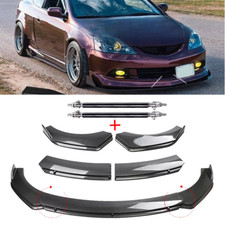 Carbon Fiber Style Front Bumper Lip Spoiler Strut Rod For Acura Rsx Dc5 Body Kit