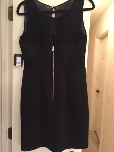 Guess Black Mesh Yoke Body Con Dress size 12 - Picture 2 of 4