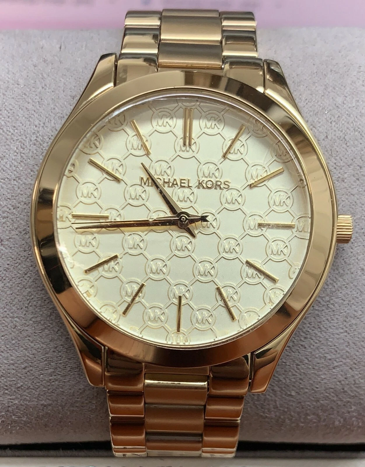 Orologio da donna Michael Kors MK3335 Quadrante Champagne Tono Oro Acciaio Inox