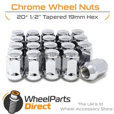 Wheel Nuts (20) 1/2" UNF Chrome for Jeep Wrangler [JK] 07-18 on Original Wheels