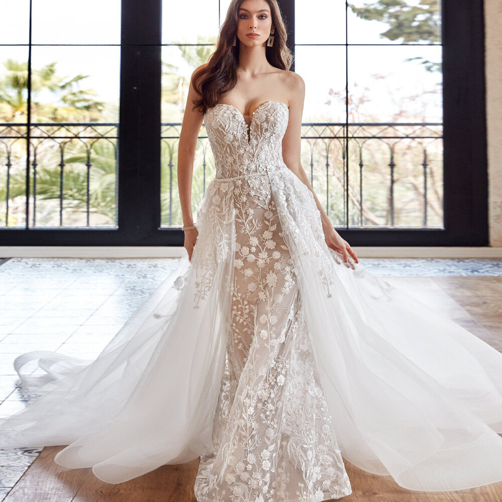 chinese dress ladies Elegant Mermaid Wedding Dress: Sweetheart Neckline, Illusion Back, Lace  Train – Brydealo