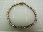 Sterling Silver Round Clear Stone Tennis Bracelet 8.6Grams 7 1/2" Long