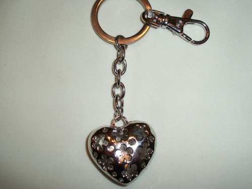CRYSTAL HEART KEYCHAIN JEWELRY BY ALEXANDER KALIFANO 4" INCHES BLUE LOVELY - Picture 3 of 4