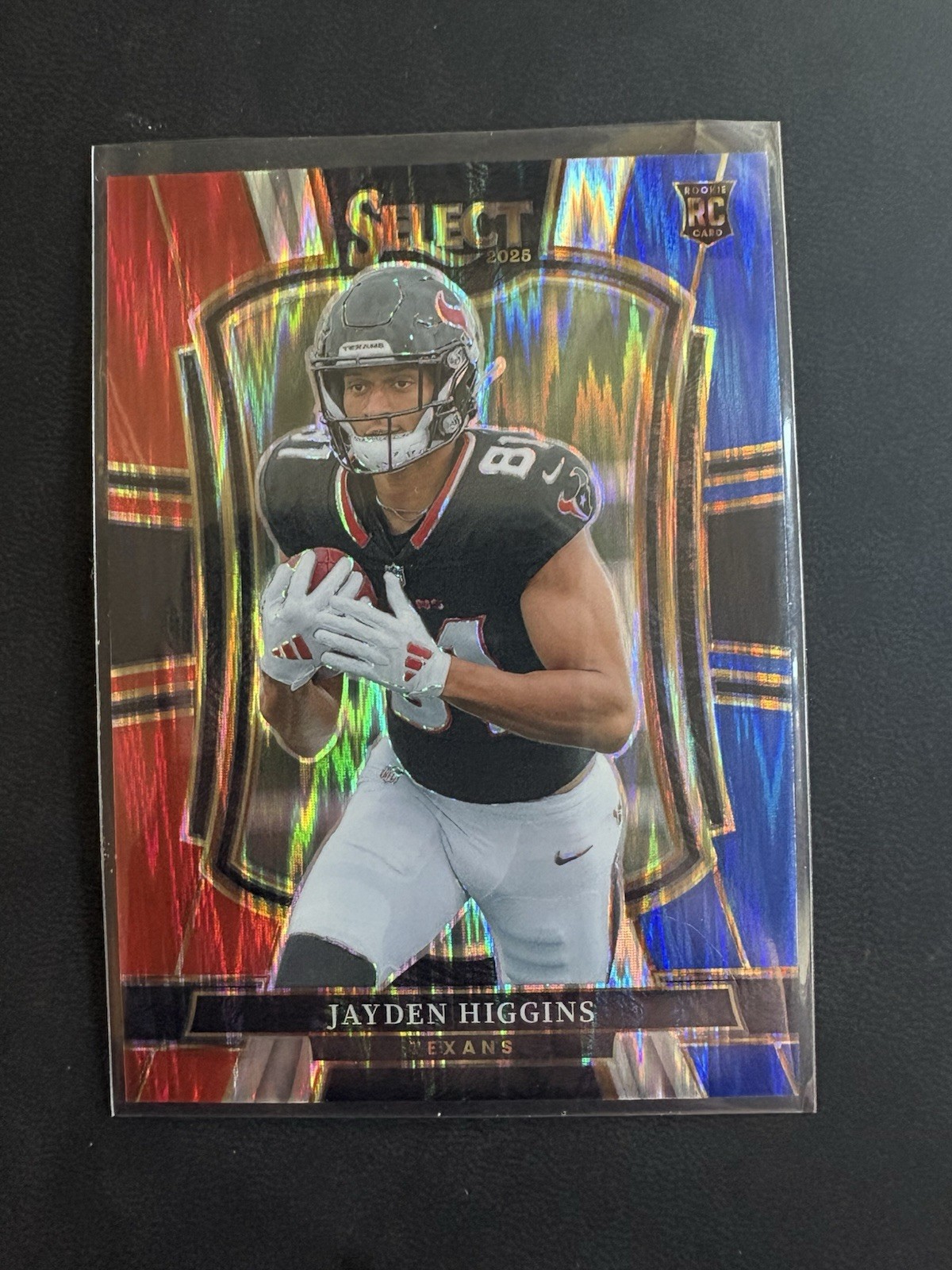 2025 Panini Select - Jayden Higgins (Rookie Card) -Red and Blue Prizm Shock #136