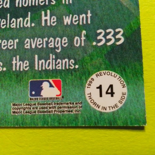 MARK McGWIRE-St. LOUIS CARDS-1999 PACIFIC REVOLUTION "THORN IN THE SIDE" CARD#14 - Picture 7 of 7