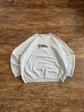 Vintage 90 s GUESS Jeans Grey Crewneck Sweatshirt Brown Embroidered Logo Size XL