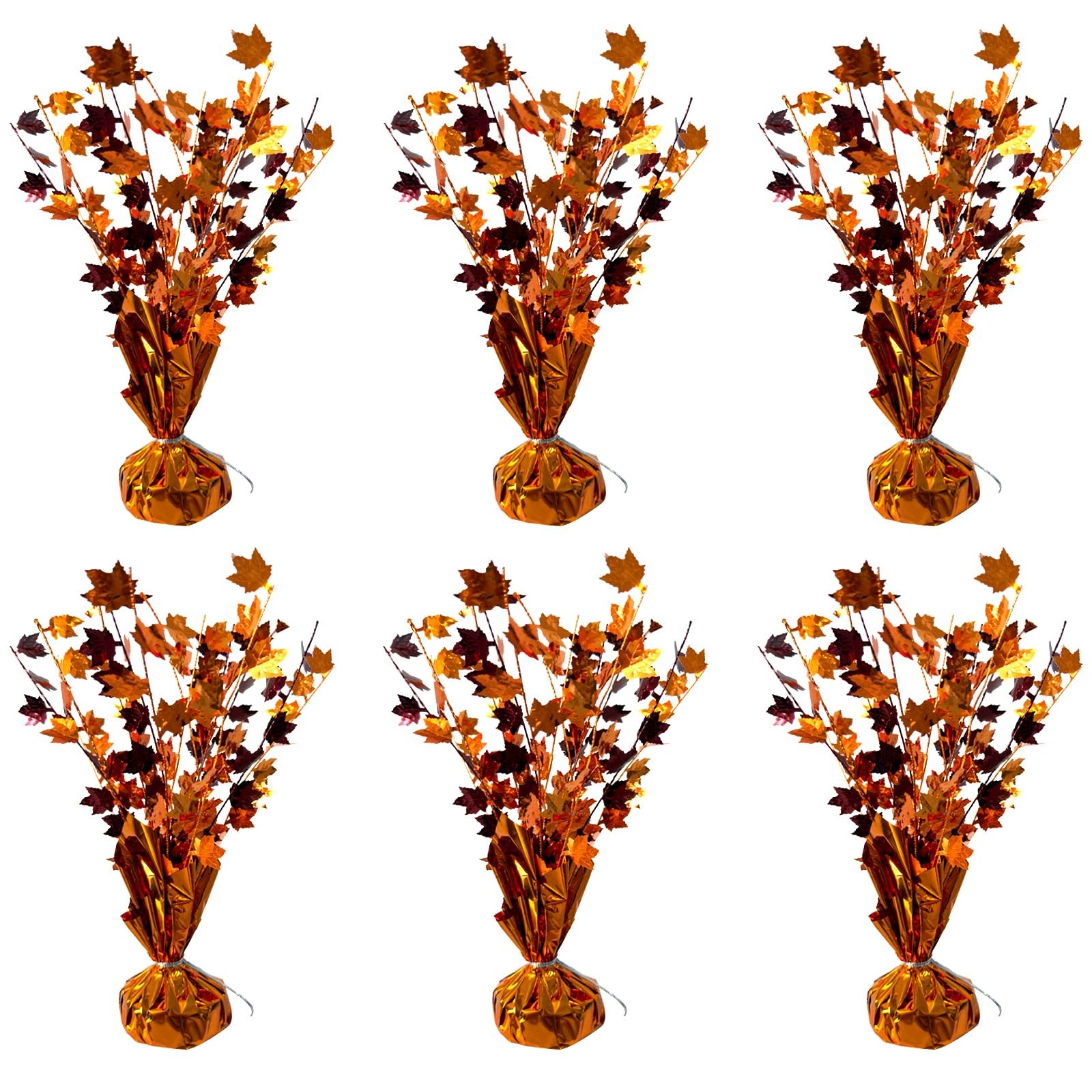 6 Pack Fall Maple Leaves Table Centerpiece Autumn Party Decoration Metallic G...
