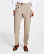 $95 NEW MICHAEL KORS Mens 36x32 Tan Stretch Classic Fit Dress Pants/Slacks
