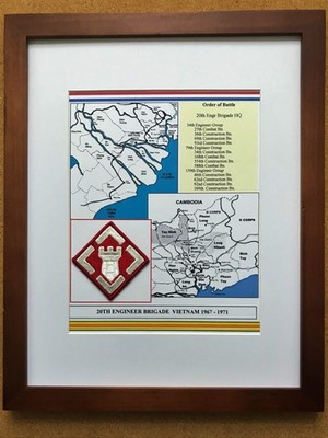 20th Engineer Brigade in Vietnam, 11'' x 14'' with White Matting