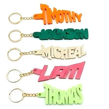 Personalized Name 3D Printed Keychain - Kids Schoolbag Tag, Handbag Charm, Gift