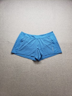 Brooks Equilibrium Technology Women Running Shorts XL Blue Waistband Logo Active