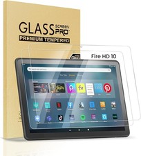 2 Pack Screen Protector for Fire HD 10 Tablet, Anti-Fingerprints Tempered Glass