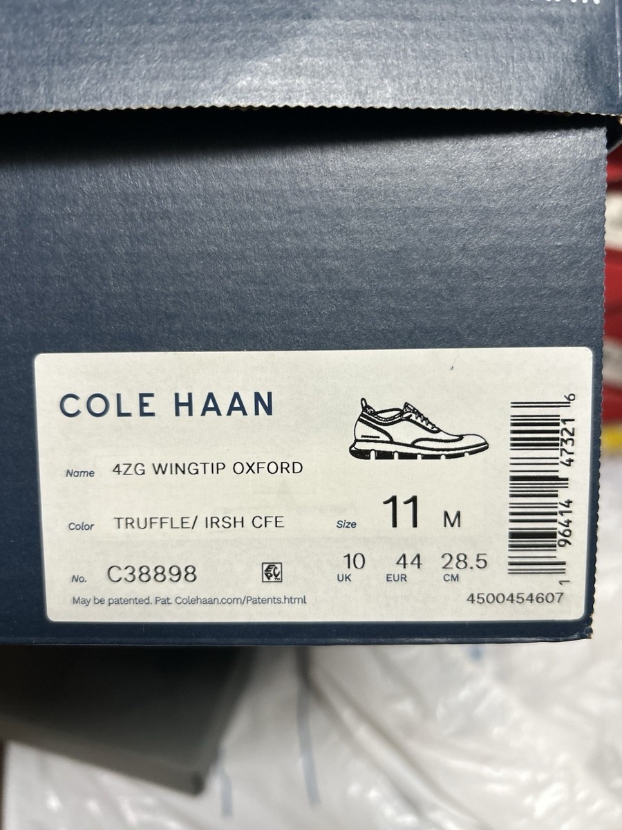 NIB Cole Haan 4.ZEROGRAND Wingtip Oxford Shoes Men's US 11 Ivory