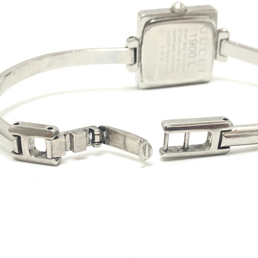 GUCCI 1900L Pink Shell Dial Silver Square Quartz Ladies
