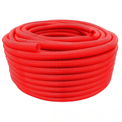1.5 In. X 100 Ft Flexible Corrugated Red HDPE NON Split Tubing Wire Loom Non-Met