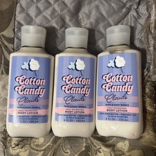 3 Bath Body Works COTTON CANDY CLOUDS Body Lotion 8 oz Shea Butter Cream NEW