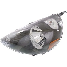 Driver Side Headlight For Honda Fit 2007-2008 Halogen w/ Bulb/s Nighthawk Black