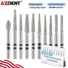 AZDENT Dental Diamond Zirconia Cutting Burs for High Speed Handpiece FG 1.6mm