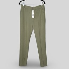 NEW Zara Trousers Pants Vent Hem Slim Leg Olive Green Size M NWT