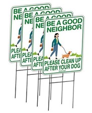 Clean Up After Your Dog Sign, Pack 12 x 9 Clean Up After 12 x 9 inchs-C 4