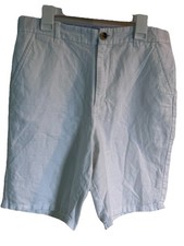 Janie and Jack White Linen Blend Shorts Boys Size 18 Pockets Button Zip EUC