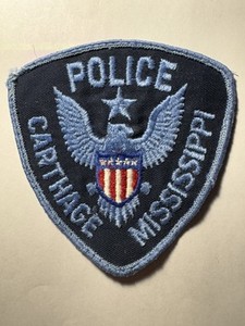 Carthage Mississippi Police Patch ~ Vintage ~ RARE