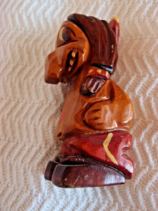 Carter Hoffman Original Stanford University Indian Mascot Wooden Carving 5” Tall