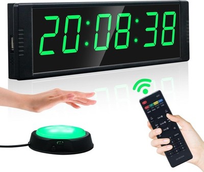 Digital Stoppuhr Fernbedienung 12 24h LED Wand Uhr Intervall Timer Sport Trainer